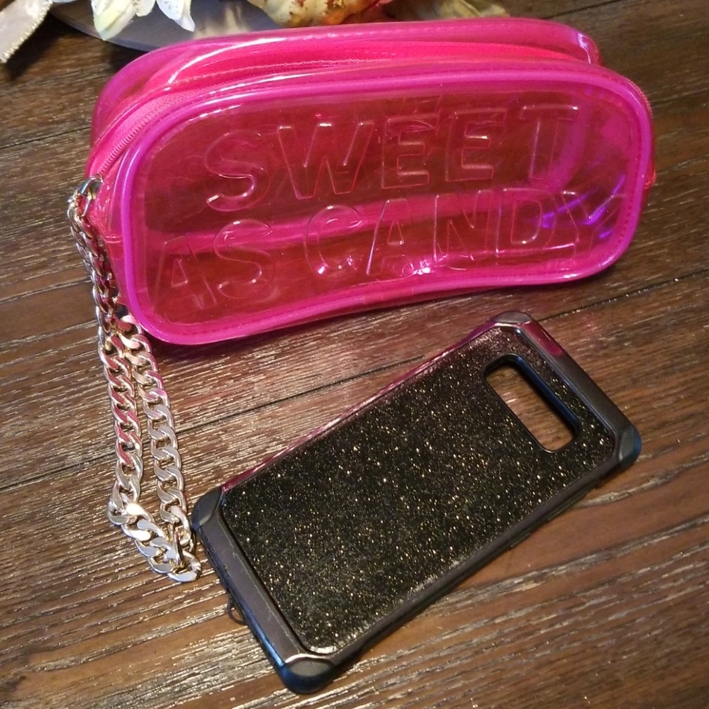 Hot Pink Clear Clutch